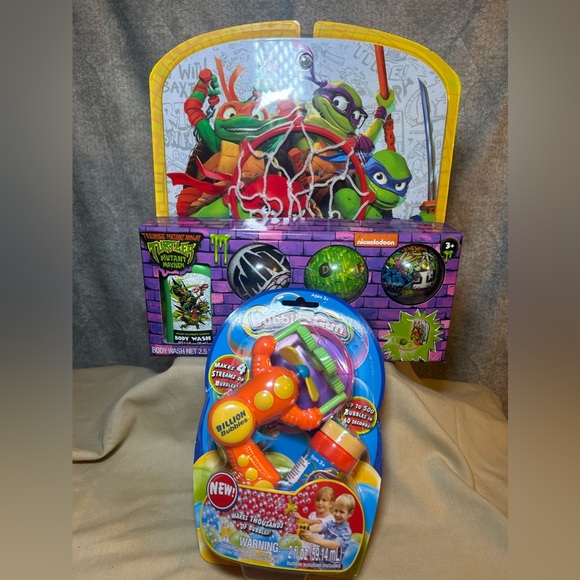 Teenage Mutant Ninja Turtle Bathtub Basketball Set in Box and Bubble Toy - Picture 11 of 11